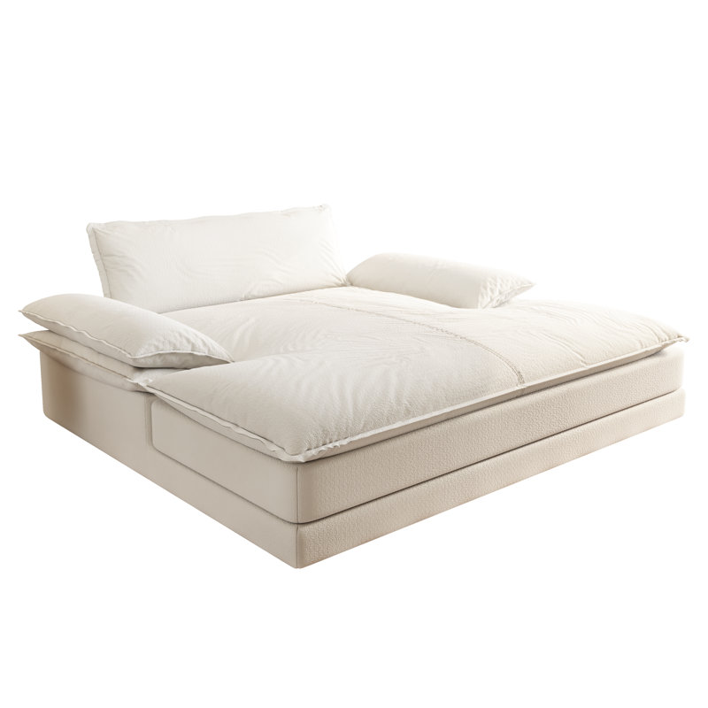 Méridienne double surdimensionnée de 80 po avec siège profond, accoudoirs larges et coussins amovibles Sheen, Beige