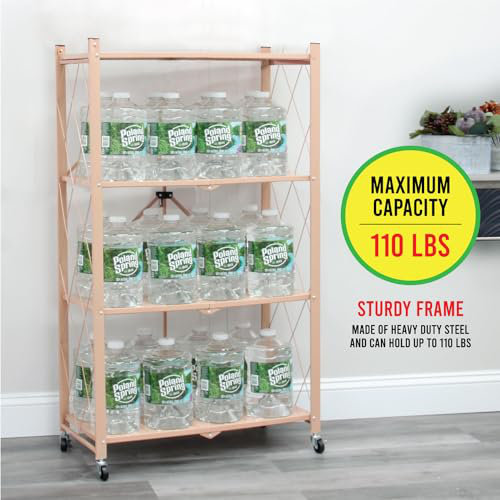 Pervin 27.9'' W Metal Shelving Unit with Wheels, Pink