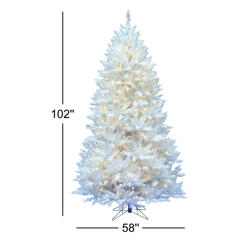 Sparkle White Spruce Artificial Christmas Tree, 8.5', Pure White LED