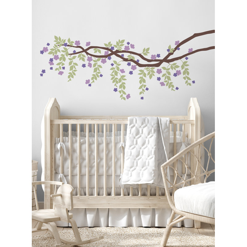Plants & Flowers Non-Wall Damaging Accent, Purple, 5" H x 4.5" W x 1" D
