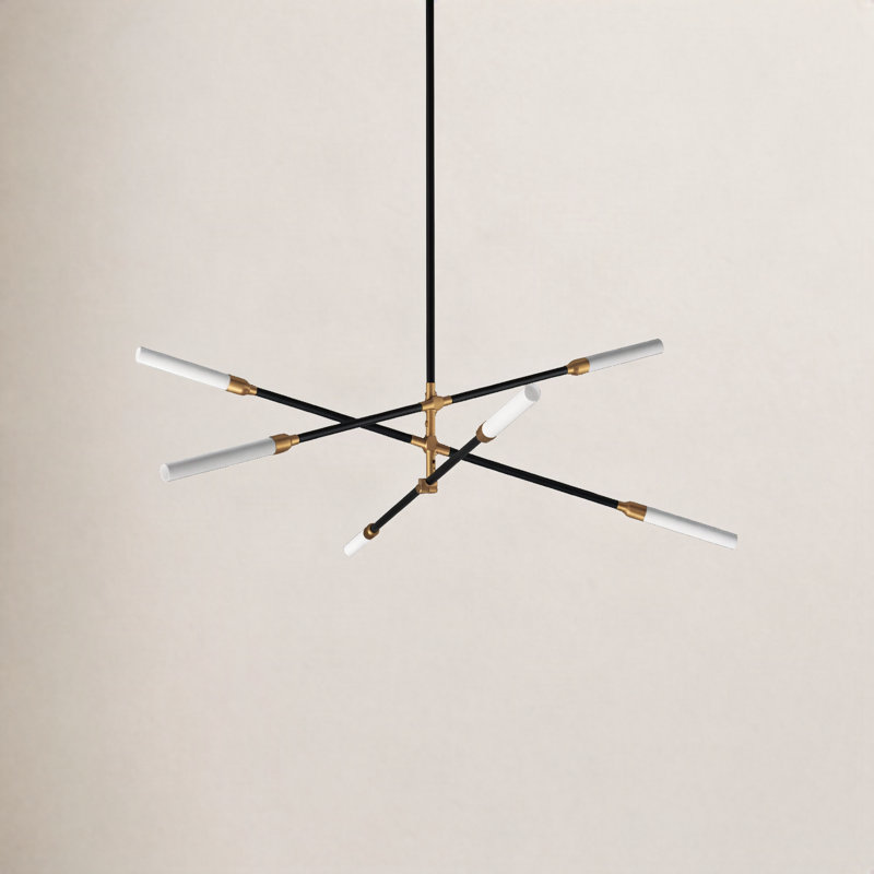 Emory 12-Light Chandelier, 35"H x 36"W x 36"D, Black Aged Brass