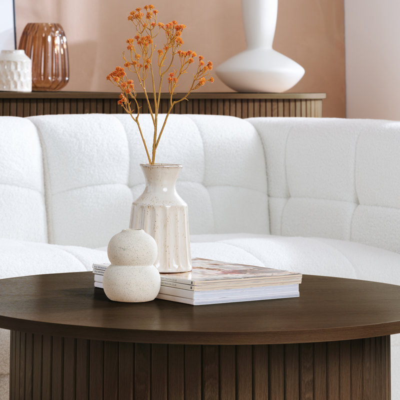 Suire Drum Coffee Table, Walnut