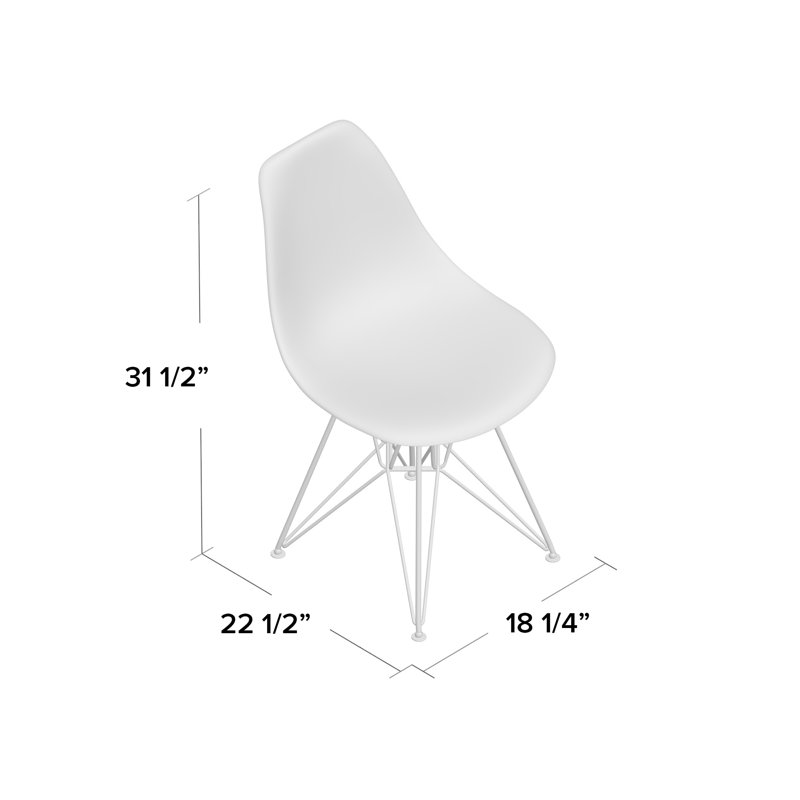 Chaise en plastique Daker avec base chromée, Noir