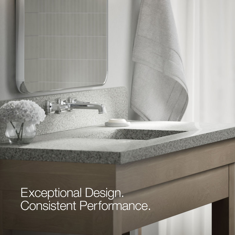 Riff Wall-Mount Bathroom Sink Faucet Trim, Polished Chrome