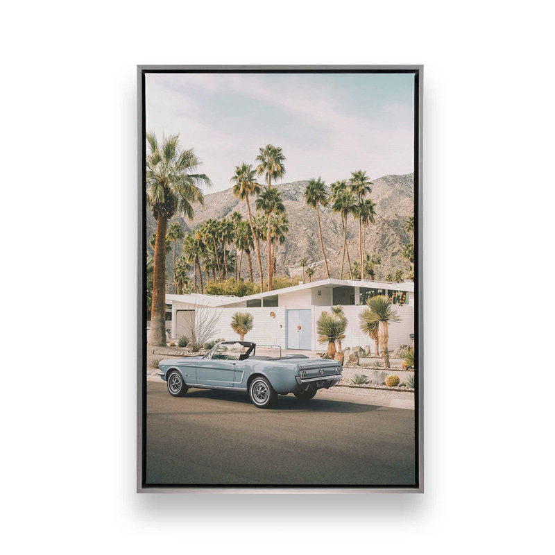 Sunlit Getaway, reproduction d'art sur toile, 24 po x 36 po, Cadre flottant en chrome poli