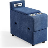 Versatile Console For Rubik I Modular Sectional Sofa - Multifunctional Side Table With Charging Ports, Cup Holders, Storage, And Drawer