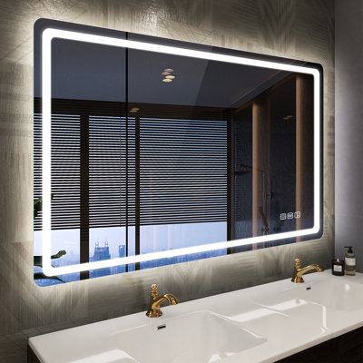 Orren Ellis 40 X 28 Inch Bathroom Led Vanity Mirror, Anti-fog Wall Mounted Makeup Touch Dimmable Mirror With Light Horizontal -  FFE5F55D79F04FA5BDF145E14AF607F2