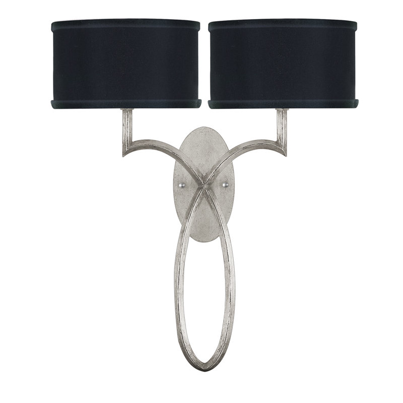 Allegretto 2 - Light Armed Sconce, Black, Silver