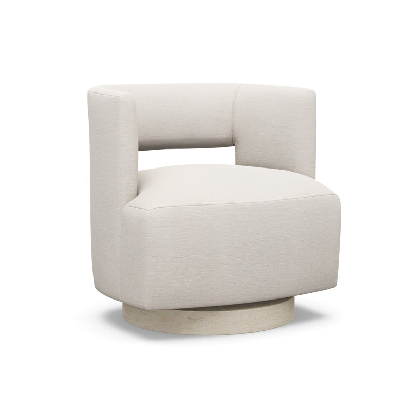 Crystle Swivel Barrel Chair Chair with Ottoman, Sandstone, 8938-45
