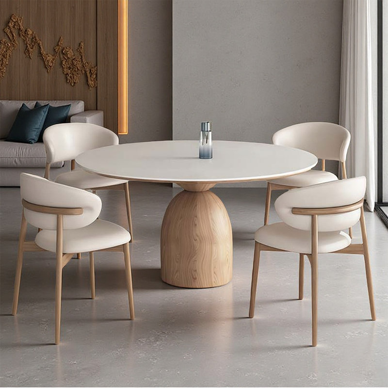 Round Rock Slab Table Top, Lounge Table and Chair Set