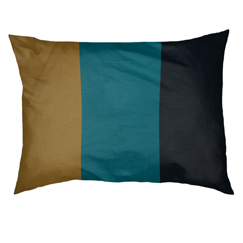 Oreiller Oklahoma, Grand (l 40 po x P 30 po x H 6,5 po), Jaune / turquoise / noir