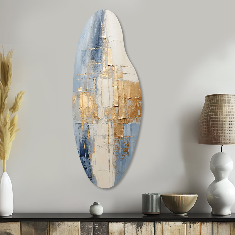 Nash - art mural asymétrique en métal de forme incurvée scandinave, H 38 po x l 15 po
