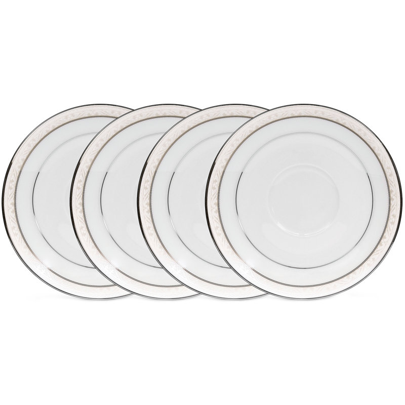 Ensemble de 4 soucoupes de 6 po Noritake Montvale Platinum