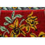 Tapis décoratif en laine de conception unique 3 pi 4 po x 4 pi 6 po noué à la main des années 1970 en rouge/noir/vert