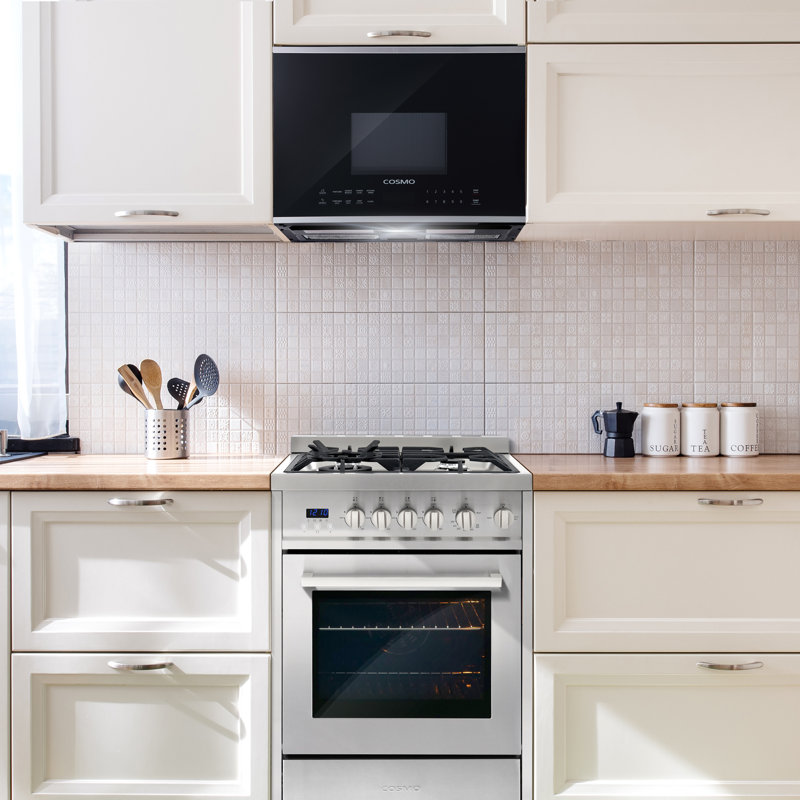 Cosmo 24 in. Stellar Collection 1.34 cu. ft. Over the Range Microwave in Stainless Steel with Vent Fan