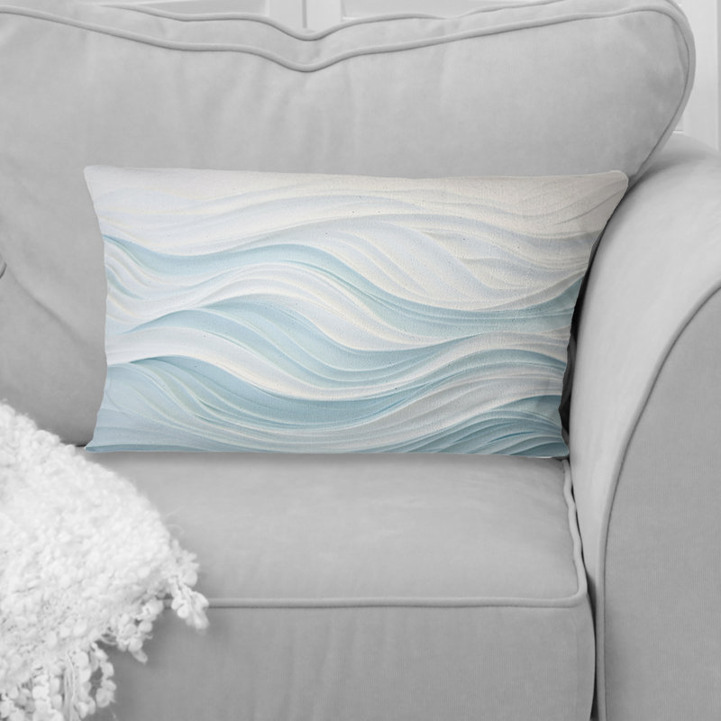 Coussin bleu et blanc Simplicity Wave