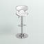 Tabouret de bar contemporain confortable en vinyle à hauteur réglable et dossier mi-haut avec base chromée Claudine-660761082