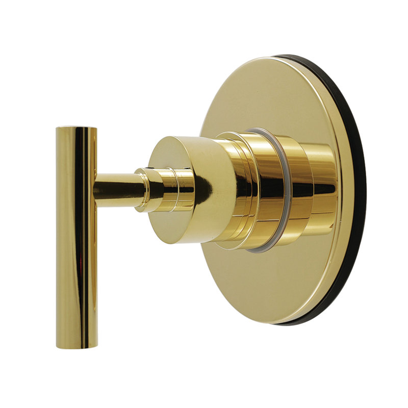 Kingston Brass Manhattan Single-Handle Wall Mount Six-Way Diverter Valve with Trim Kit, Polished Brass