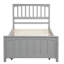 Lit plateforme simple avec lit gigogne, gris - bois massif pour le confort essentiel de la chambre à coucher