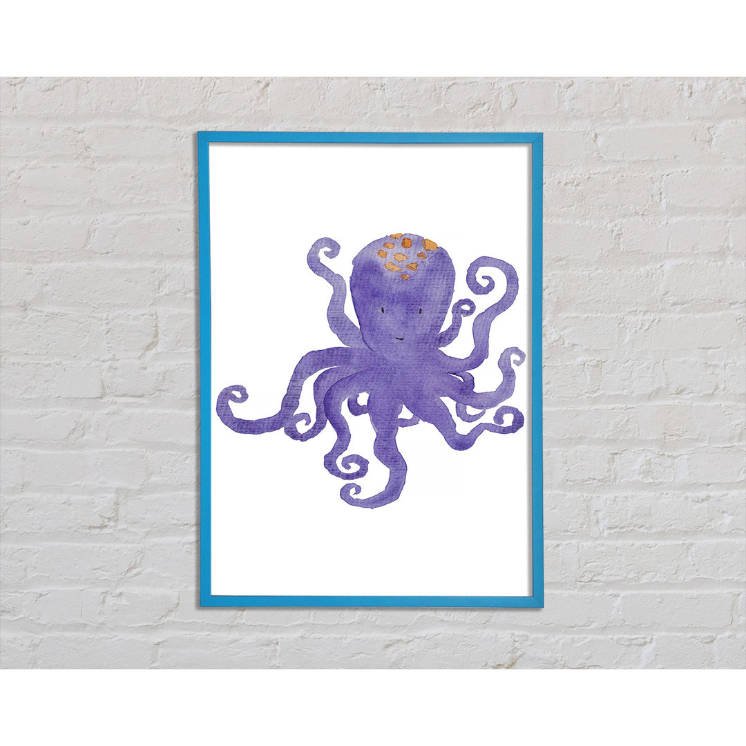 Gerahmter Kunstdruck Purple Octopus