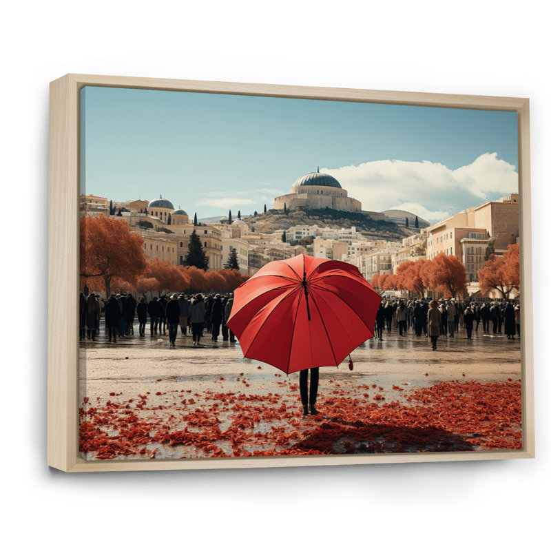 " Greece Glimpses Of Metropolis ", H 24 po x l 32 po, Cadre naturel flottant