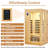 1 to 2 Person Wooden Dry Steam Sauna, 6 Heating Plates, Infrared Physical Therapy, Low EMF, Dual Controllers, Home Spa Relaxation