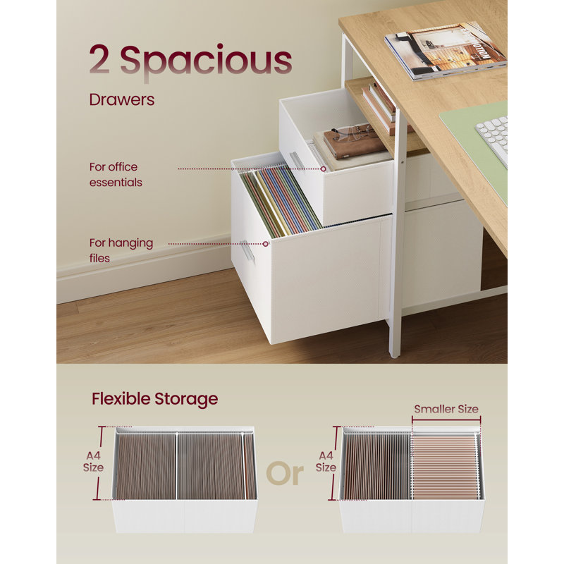 Metal Base Computer Desk, Beige, 76cm. H x 160cm. W x 60cm. D