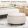 25'' Oversized Upholstered Round Storage Ottoman with Reversible Tray Lid