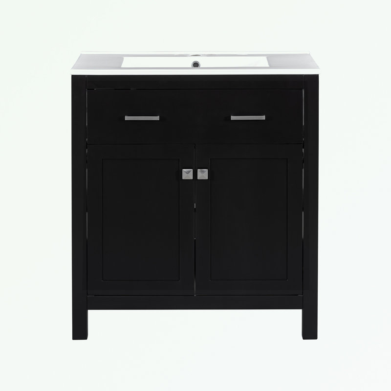 Armoire de salle de bain Ofek, Argent argent, Noir, noir, noir, noir