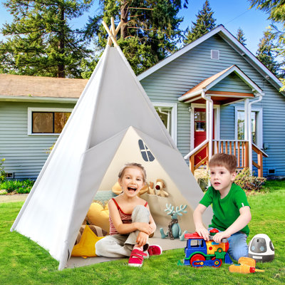 wilwolfer W x D Indoor / Outdoor Polyester Triangular Play Tent