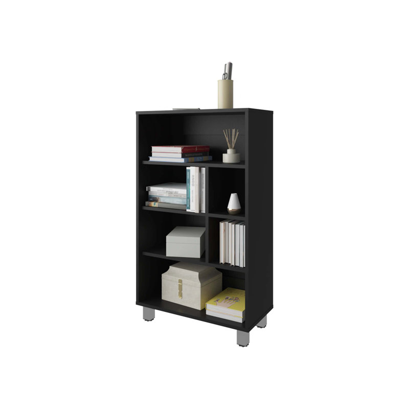 White Bookcase with Three Shelf, Black