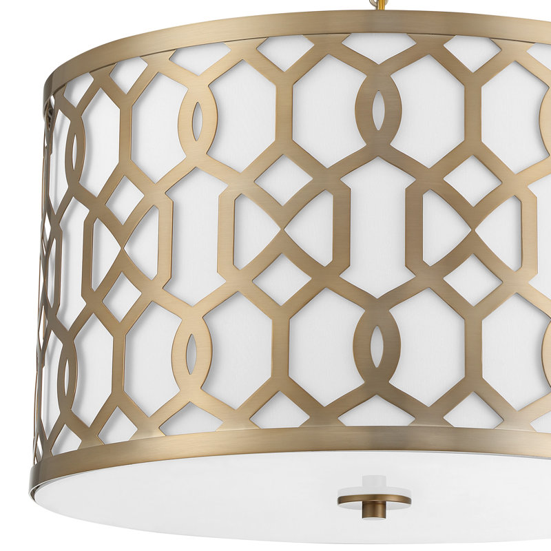 Jennings 5-Light Drum Pendant, Aged Brass, 24.25" 5-Light