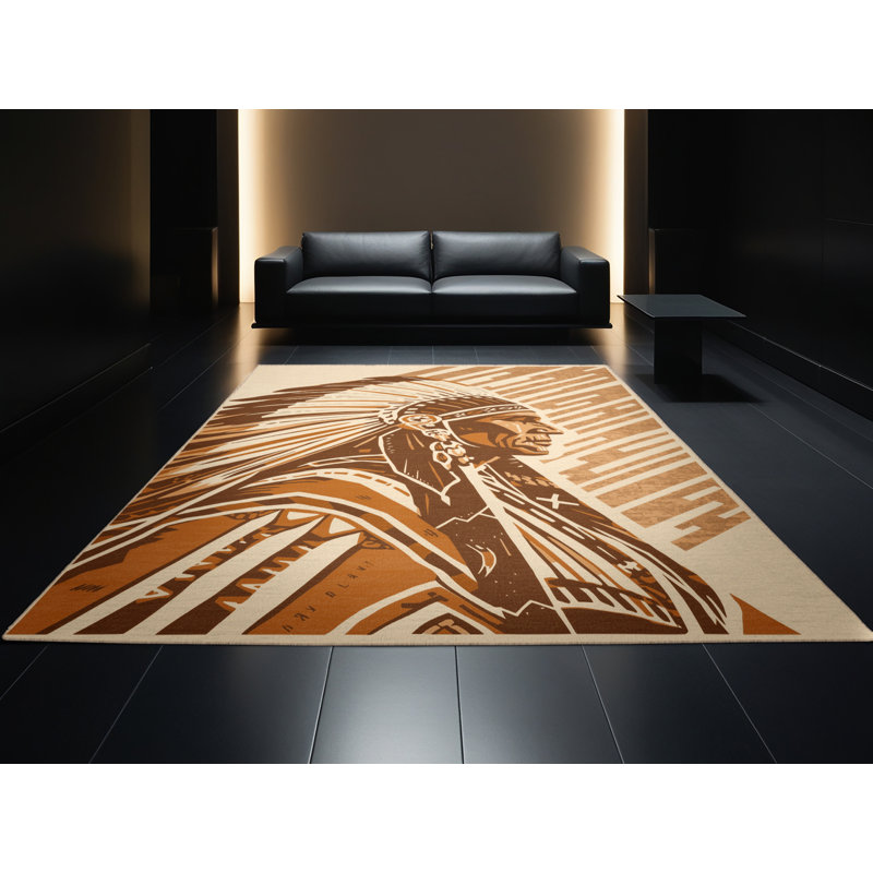 Tapis lavable à la machine Elmwood Sioux Warrior Global, 8 x 10