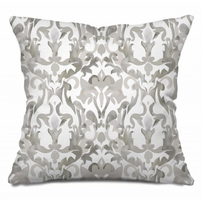 Damask Cotton Blend Reversible Throw Pillow
