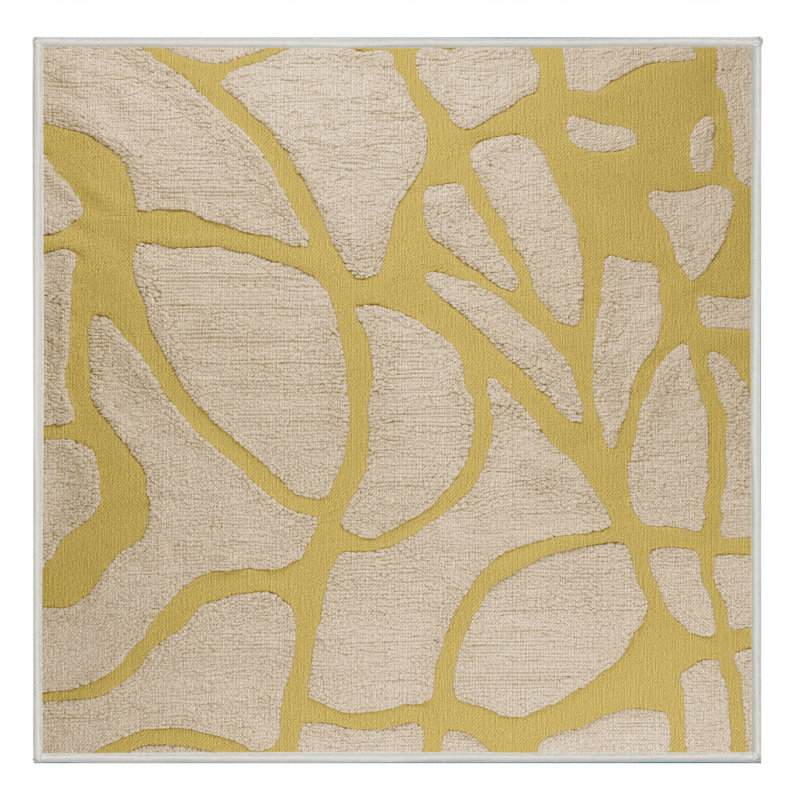 Tapis beige lavable à la machine, Carré 7 pi