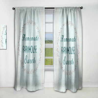 Farmhouse Florals X - Abstract Farmhouse Blackout Curtain Single Panel