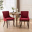 Chaise de salle à manger d'appoint, chaises en tissu épaissi avec pieds en bois massif, ensemble de 2-954344636