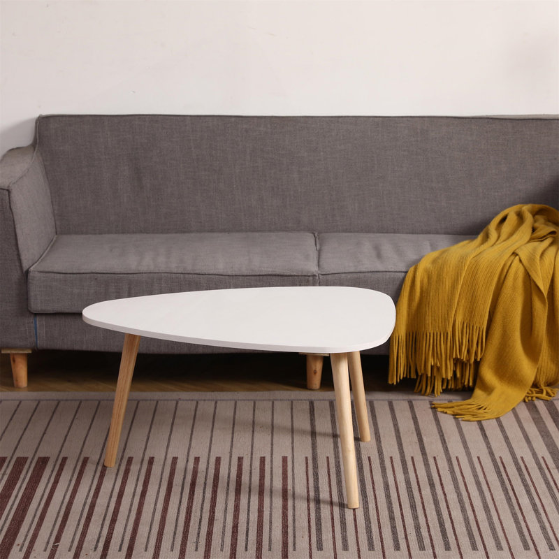 Egg Shape Coffee Table With Modern Design, 16.14" H x 31.1" W x 23.62" D