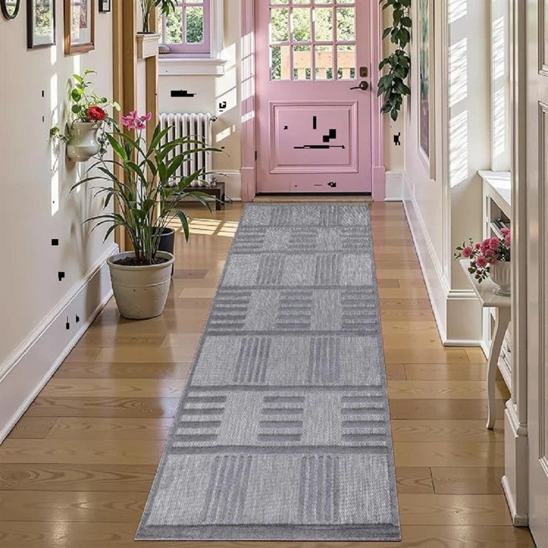 Geometric Kilim, Grey, Rectangle 80 cm x 150 cm