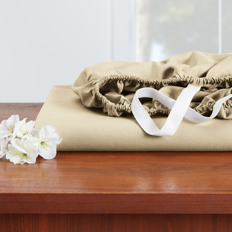 Ultra Soft Microfiber Deep Pocket Single Fitted Sheet, Cream, Queen Fitted Sheet