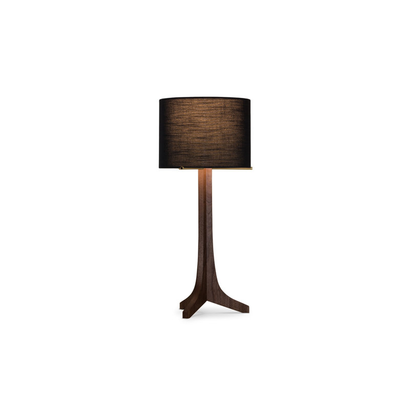 Lampe sur pied 59 po Nauta, Amaretto noir, Laiton brossé / noyer teint foncé / noir