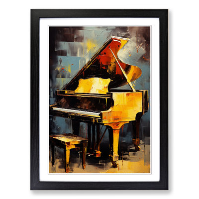 Piano Contemporary - Single Picture Frame Print on Wood