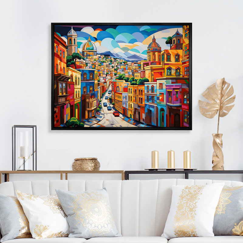 Pop San Francisco II - Imprimé, H 34 po x l 44 po x P 1,5 po, Cadre flottant noir