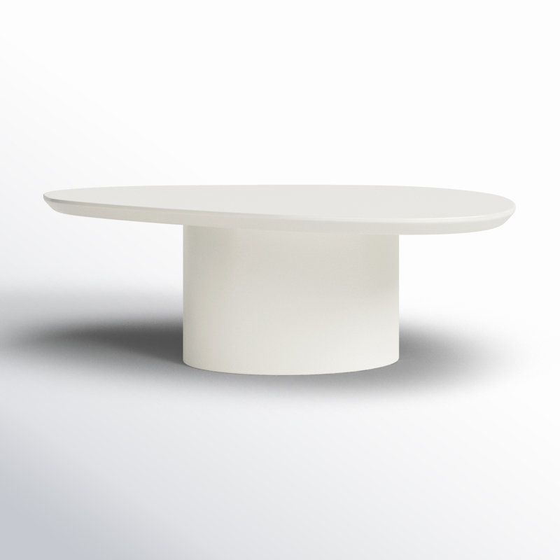Eden Solid Wood Coffee Table, Ivory White Lacquer