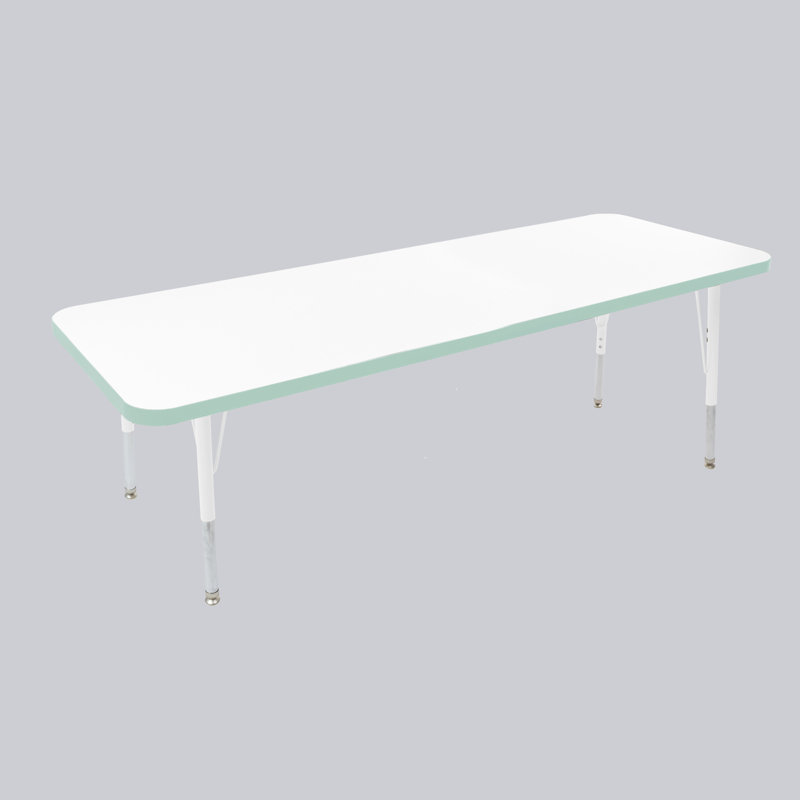 Table rectangulaire d'activités thermofusionnées avec pieds réglables et pivotants standard, H 30 po x l 24 po x P 60 po