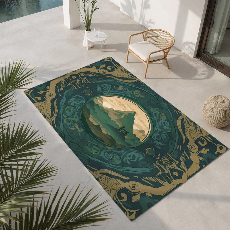 Hidden Shrine Indoor And Outdoor Area Rug, Rectangle 1'6" x 2'6"