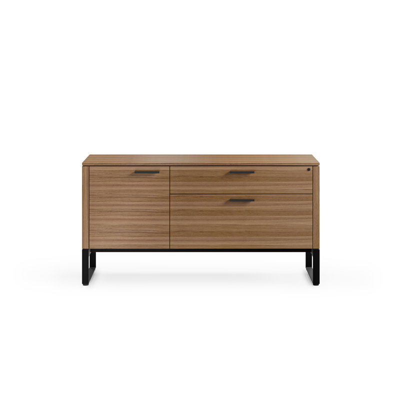 Linea Office Multifunction Cabinet, Natural Walnut
