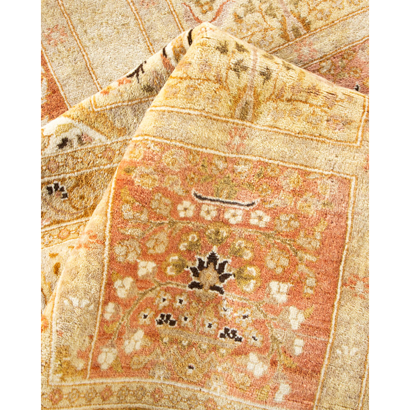 Tapis sable noué à la main de conception unique 8 pi 1 po x 8 pi 4 po Keenan