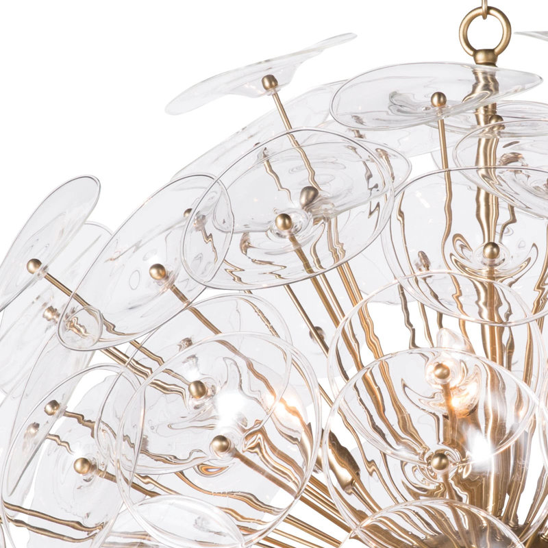 Grand lustre en verre coquelicot