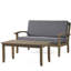 Mobilier de jardin : Table basse en bois gris foncé, largeur 82,5 cm, coussins d’eau inclus